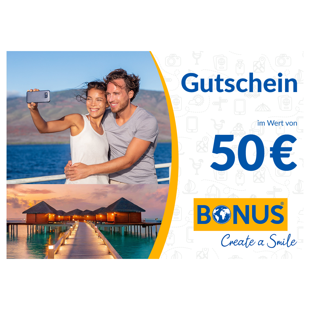 50€ Bonusreisen Gutschein